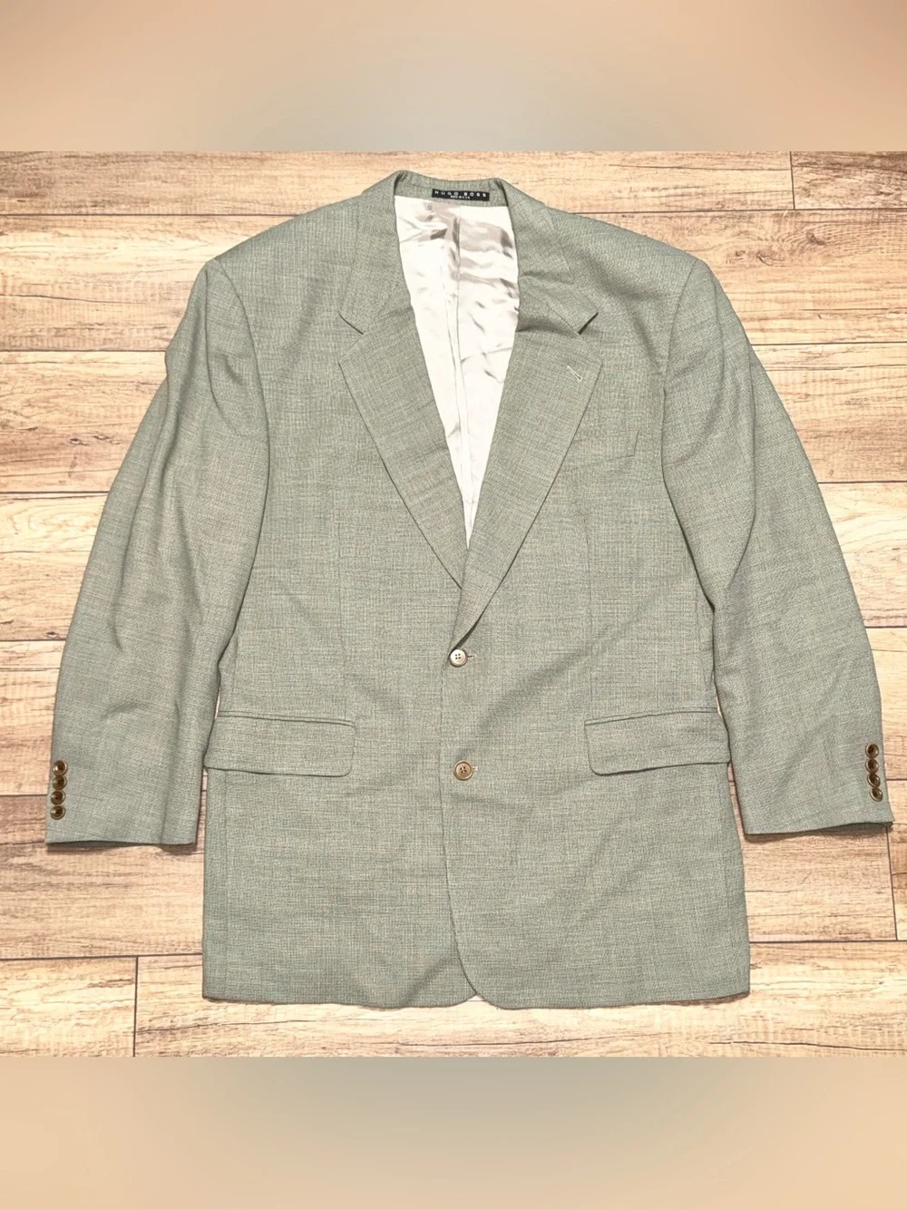 Hugo Boss Bigsby & Kruthers Wool Dark Tan USA Made Vintage 90s Blazer Mens 48R